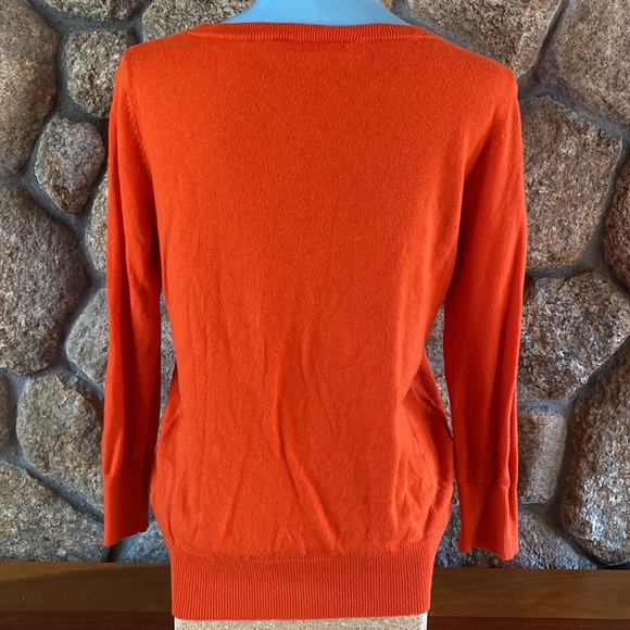 LOFT orange light weight sweater, SZ 0 - Picture 2 of 5